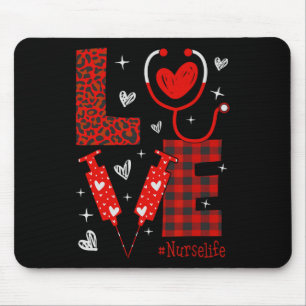Nurse Life Rn Lpn Cna Healthcare Cheetah Heart Leo Mouse Mat