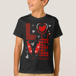 Nurse Life Rn Lpn Cna Healthcare Cheetah Heart Leo T-Shirt