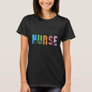 Nurse Life RN LPN CNA Healthcare Cheetah Heart T-Shirt