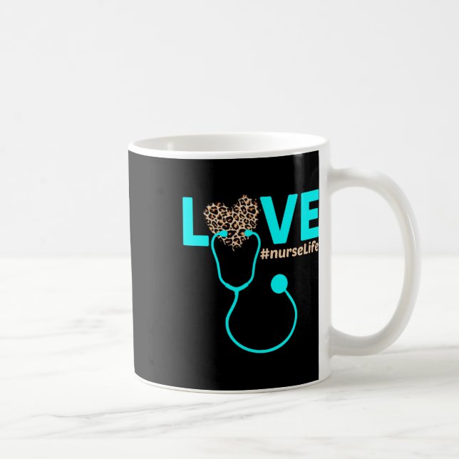 Nurse Life Rn Lpn Cna Healthcare Leopard Nurse Wee Coffee Mug (Right)