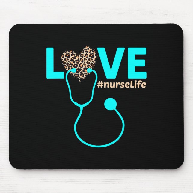 Nurse Life Rn Lpn Cna Healthcare Leopard Nurse Wee Mouse Mat (Front)