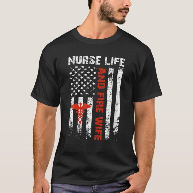 Nurse Life Scrub Life Messy Bun Hair Life Nursing  T-Shirt (Front)