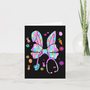 Nurse Life Stethoscope Coquette Bow Cute Easter Bu Card