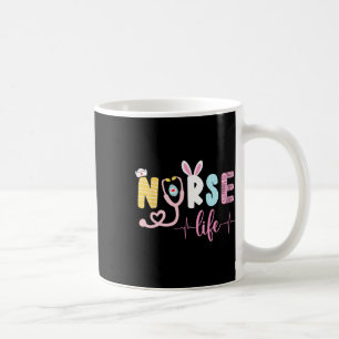 Nurse Life Stethoscope Cute Bunny Easter Women Gir Coffee Mug