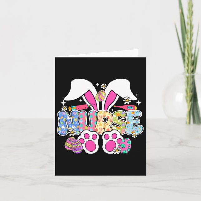 Nurse Life Stethoscope Nursing Cute Easter Bunny E Card (Front)