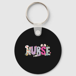 Nurse Life Stethoscope Nursing Cute Easter Bunny E Key Ring