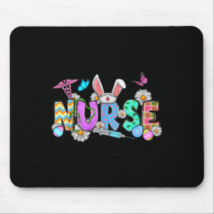 Nurse Life Stethoscope Nursing Cute Easter Bunny E Mouse Mat