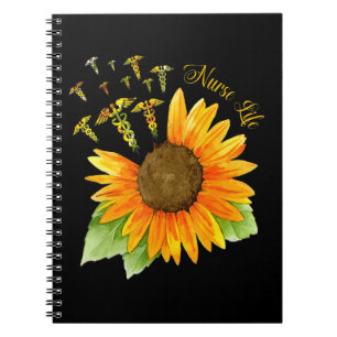 Nurse Life Sunflower Nurse Symbol Nurses Week Notebook