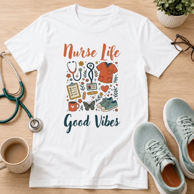 Nurse Life T-Shirt (Nursing themed shirt for your favorite RN nurse. Fun graduation gift for nursing student. Medical)