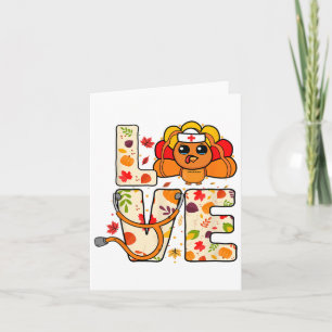 Nurse Life Thanksgiving Fall Women Card