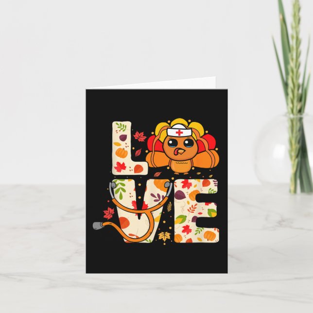 Nurse Life Thanksgiving Fall Women  Card (Front)