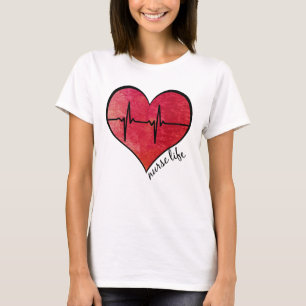 Nurse Life - Watercolor Heart T-Shirt