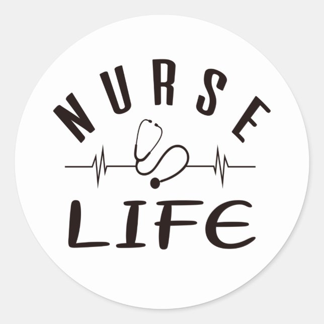   Nurse Life White Classic Round Sticker (Front)