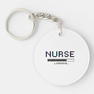 Nurse Loading Glitch Pixel Art Design Key Ring