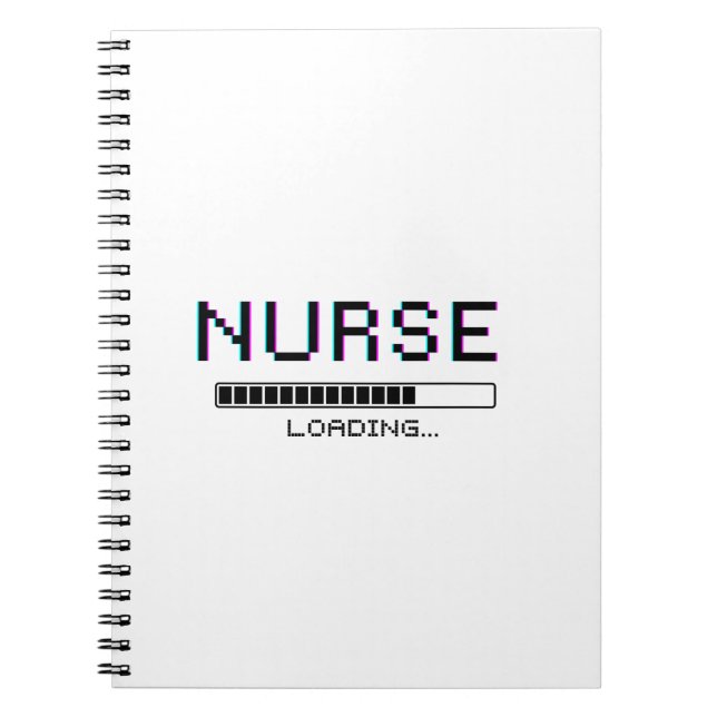 Nurse Loading Glitch Pixel Art Design Notebook (Front)