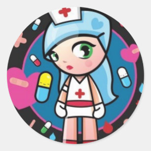 Nurse Lolita Classic Round Sticker