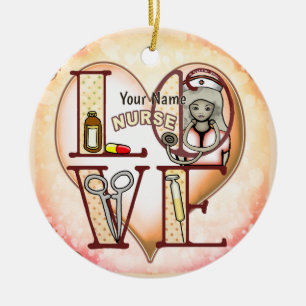 Nurse Love Ceramic Tree Decoration