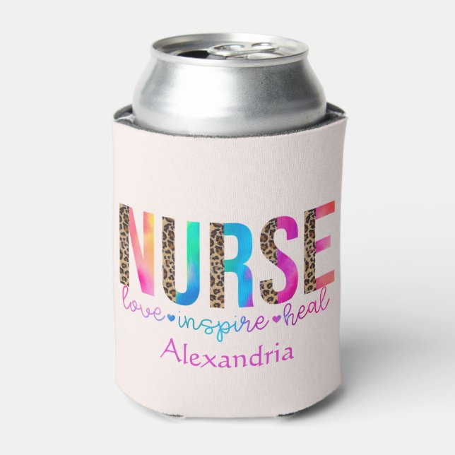Nurse - Love, Inspire, Heal Can Cooler (Can Front)