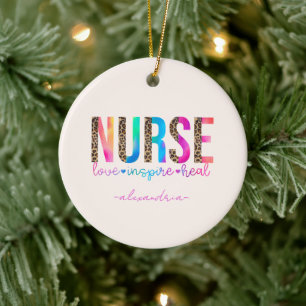 Nurse - Love, Inspire, Heal Ceramic Tree Decoration