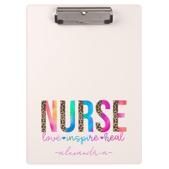 Nurse - Love, Inspire, Heal Clipboard (Front)