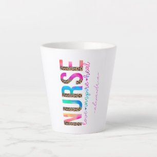 "Nurse - Love, Inspire, Heal" in Rainbow Colour Latte Mug