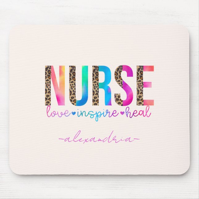 Nurse - Love, Inspire, Heal Mouse Mat (Front)