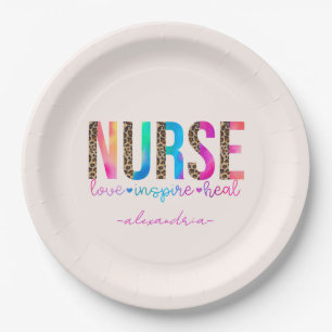Nurse - Love, Inspire, Heal Paper Plate