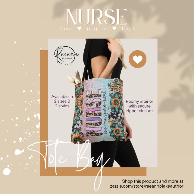 Nurse Love Inspire Heal Tote Bag (Creator Uploaded)