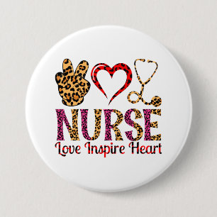 Nurse Love Inspire Heart -Motivational Nurse (2) 7.5 Cm Round Badge