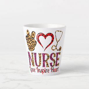 Nurse Love Inspire Heart -Motivational Nurse (2) Latte Mug