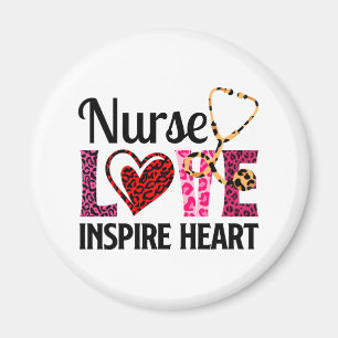 Nurse Love Inspire Heart – Motivational Nurse Word Magnet