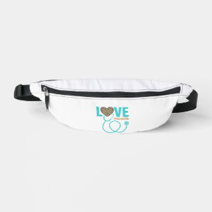 Nurse Love Leopard Stethoscope Vector Design_1 Bum Bags