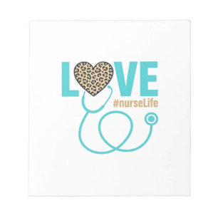 Nurse Love Leopard Stethoscope Vector Design_1 Notepad