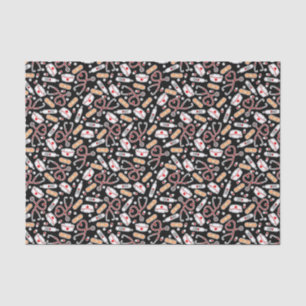 Nurse Love Print Black Background Tissue Paper