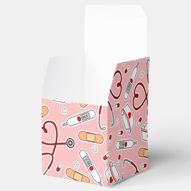 Nurse Love Print Pink Background Favour Box (Opened)