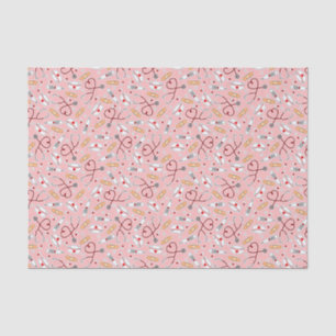 Nurse Love Print Pink Background Tissue Paper