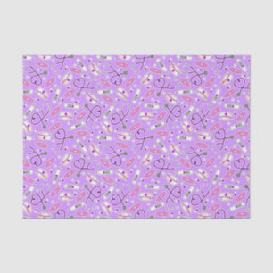 Nurse Love Print Purple Background Tissue Paper
