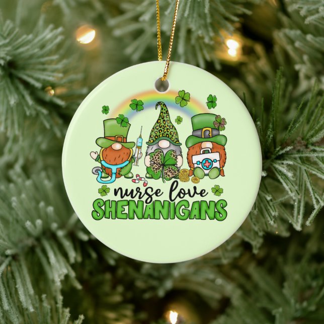 Nurse Love Shenanigans St. Patrick's Ceramic Tree Decoration (Tree)