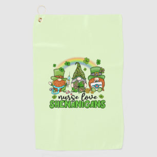 Nurse Love Shenanigans St. Patrick's Golf Towel