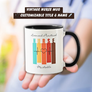 Nurse LPN RN Medical Vintage Colours With Name  Mug