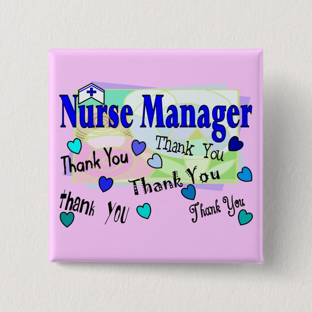 Nurse Manager THANK YOU 15 Cm Square Badge (Front)