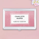 Nurse Medical Assistant LPN Watercolor Blush Pink Business Card Holder<br><div class="desc">Carry your business cards with confidence in this chic blush pink watercolor wash business card holder case. With its modern and abstract design, this case seamlessly blends soft, organic elements with professional elegance. Whether you're a nurse, doctor, medical assistant, or in another profession, keep your cards protected and easily accessible...</div>