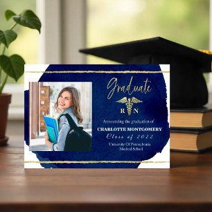 Nurse Medical Caduceus Graduation Announcement