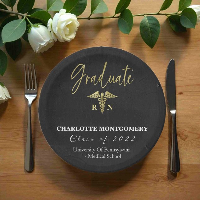Nurse Medical Caduceus Graduation  Paper Plate (Creator Uploaded)