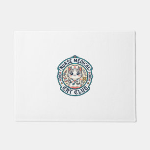 Nurse Medical Cat Funny Cat Lover Design - Nurse M Doormat