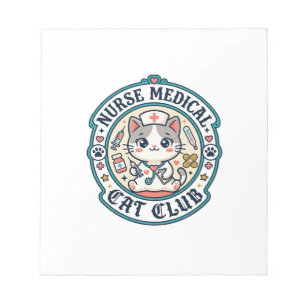 Nurse Medical Cat Funny Cat Lover Design - Nurse M Notepad