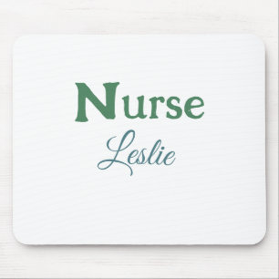 Nurse medical doctor add name text green blue sipl mouse mat