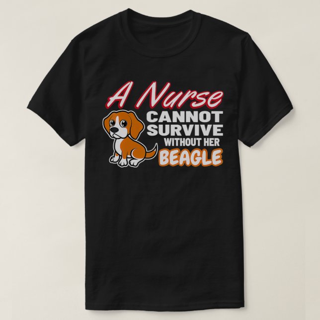 Nurse Medical Health Nursing Pet Dog Beagle Lover  T-Shirt (Design Front)