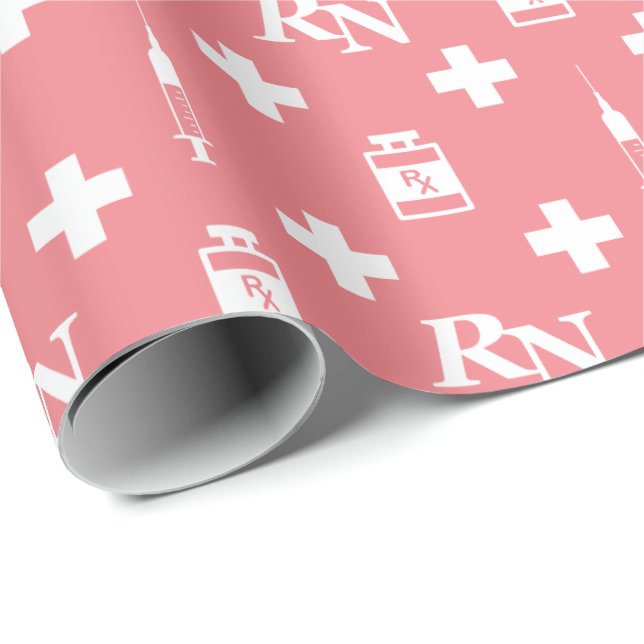nurse medical icons wrapping paper (Roll Corner)