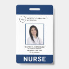 Nurse Medical Navy Blue Hospital Logo Photo ID